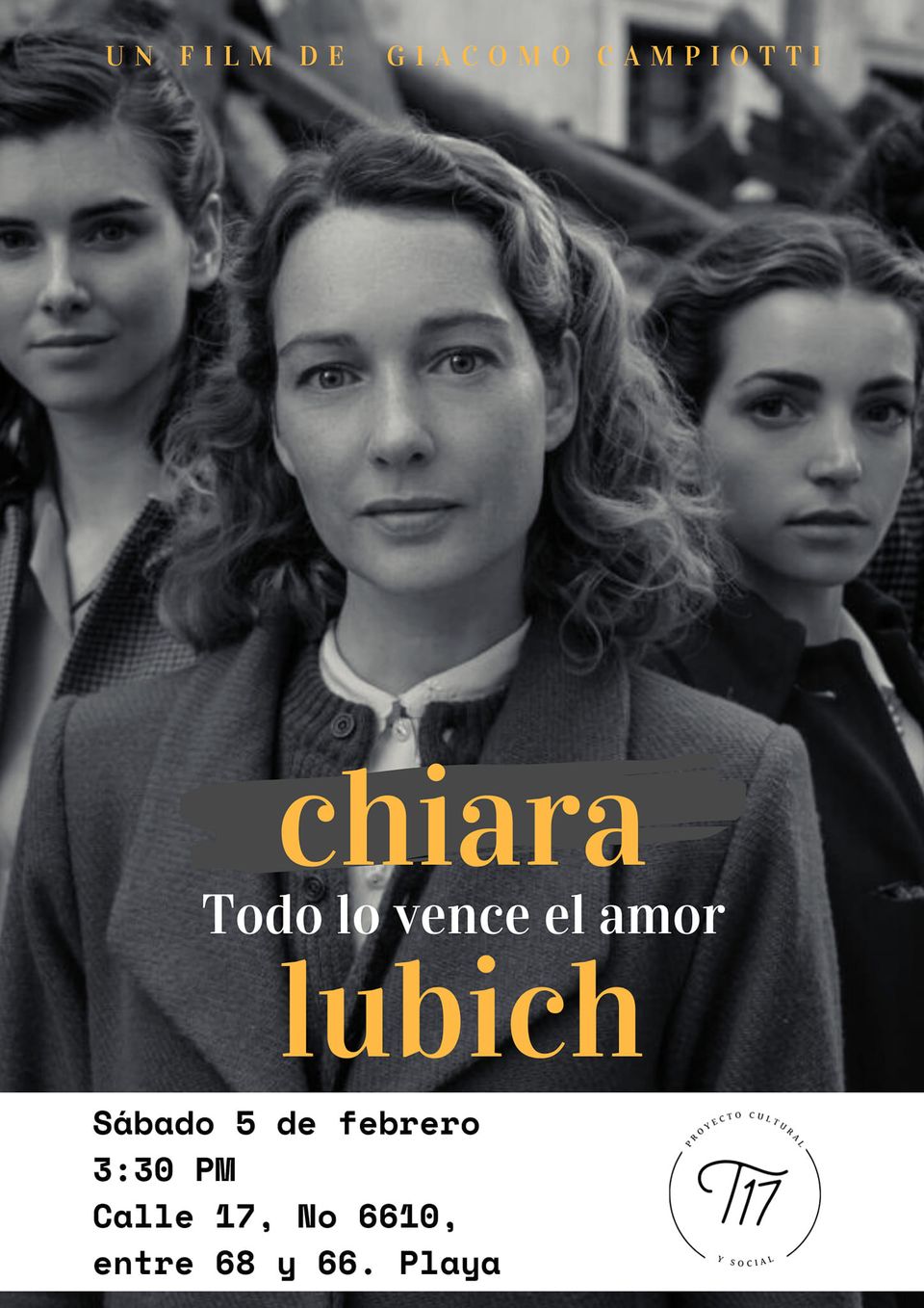 Imagen Proyección del film: Chiara Lubich, Todo lo vence el Amor. Un film italiano, de Giacomo Campiotti